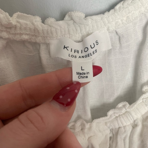 White Ruffled Women's Top - Picture 3 of 5